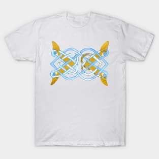 Celtic yellow duck tracery T-Shirt